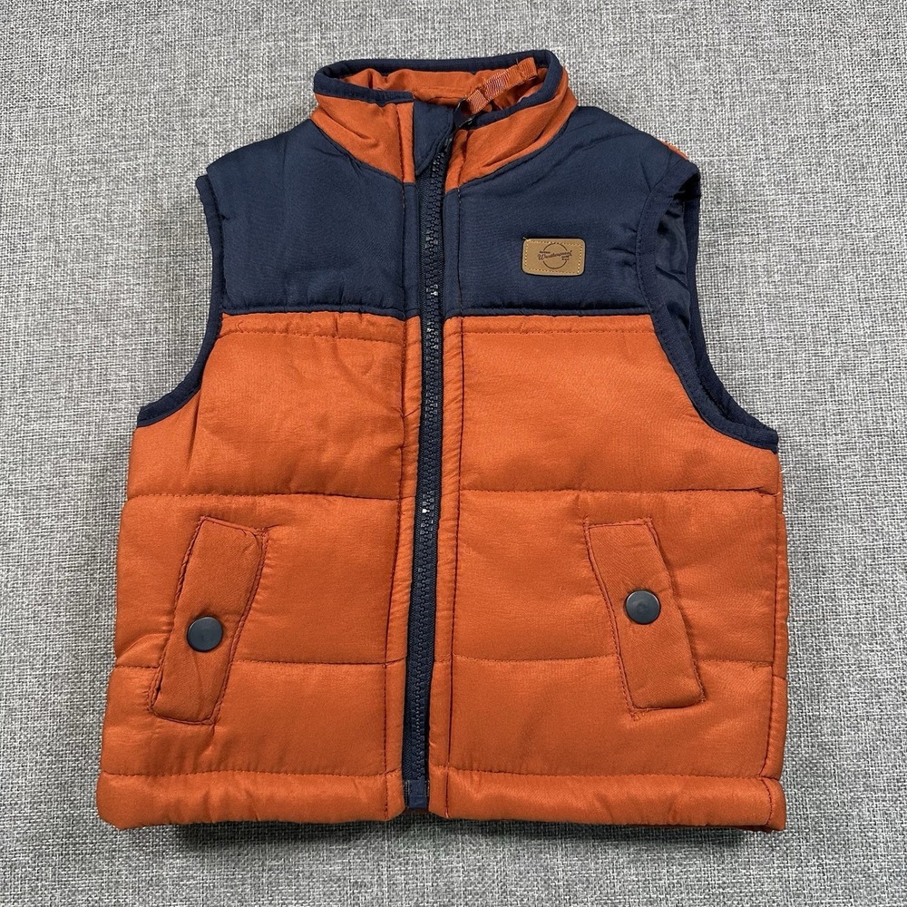 Weatherproof Vintage Puffer Vest Size 12M Blue/Orange Zip